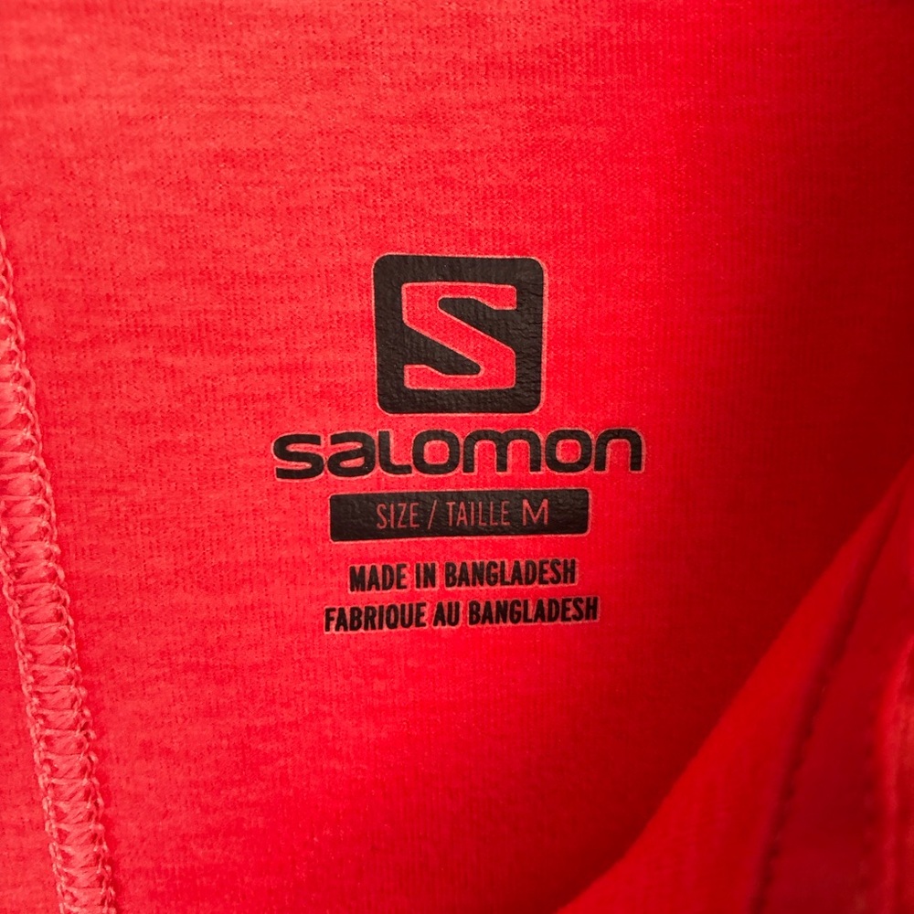 Salomon Red Zip Up Sweater with High Collar - Picture 3 of 9